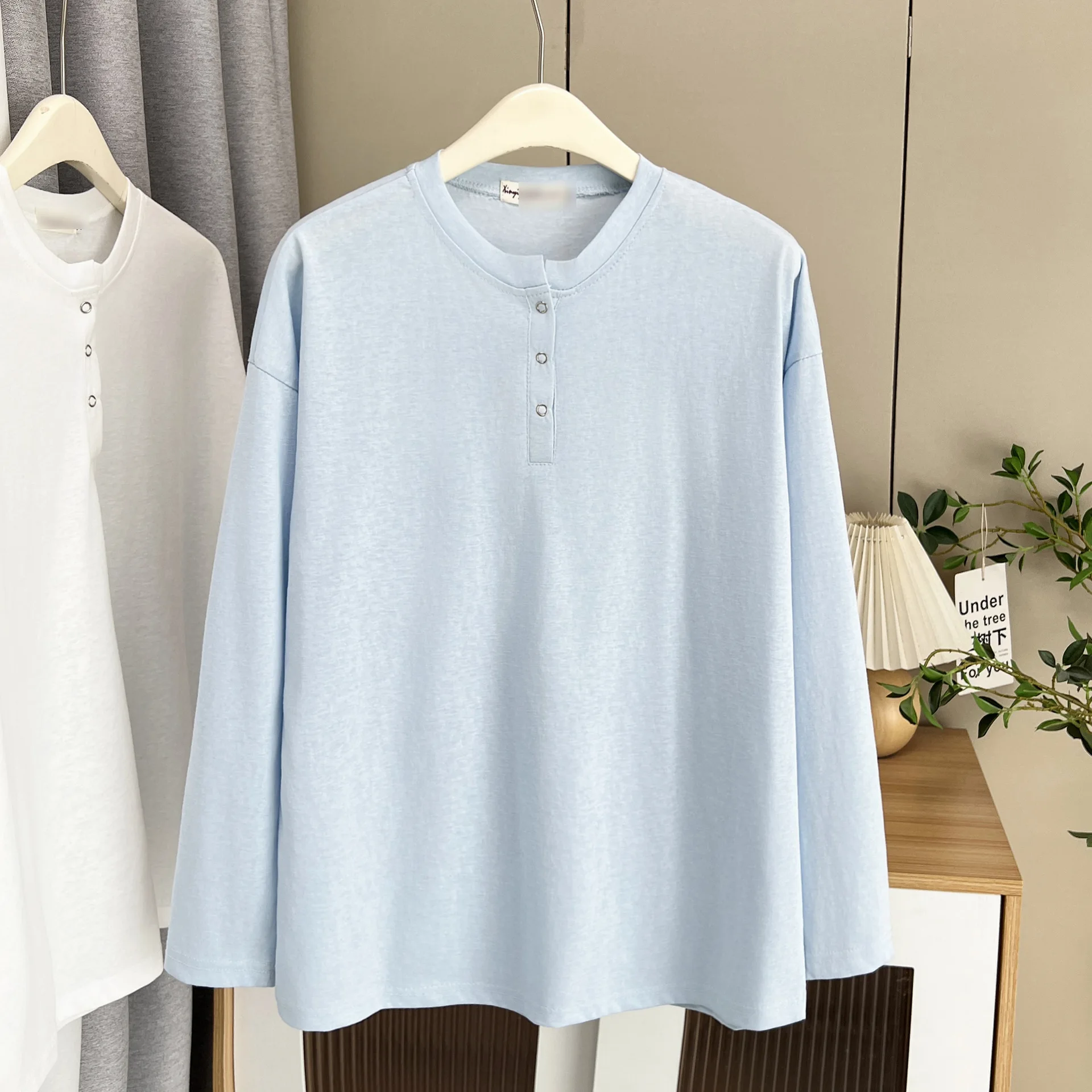 Fashion Plus Size Women's T-Shirt Autumn New Simple And Casual Basic Long Sleeve Tops 810