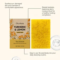 Barre de savon éclaircissante au citron et au curcuma, exfoliante, nettoyage en profondeur, réparation hydratante, lissante, rafraîchissante, éclaircissante, faite à la main 3
