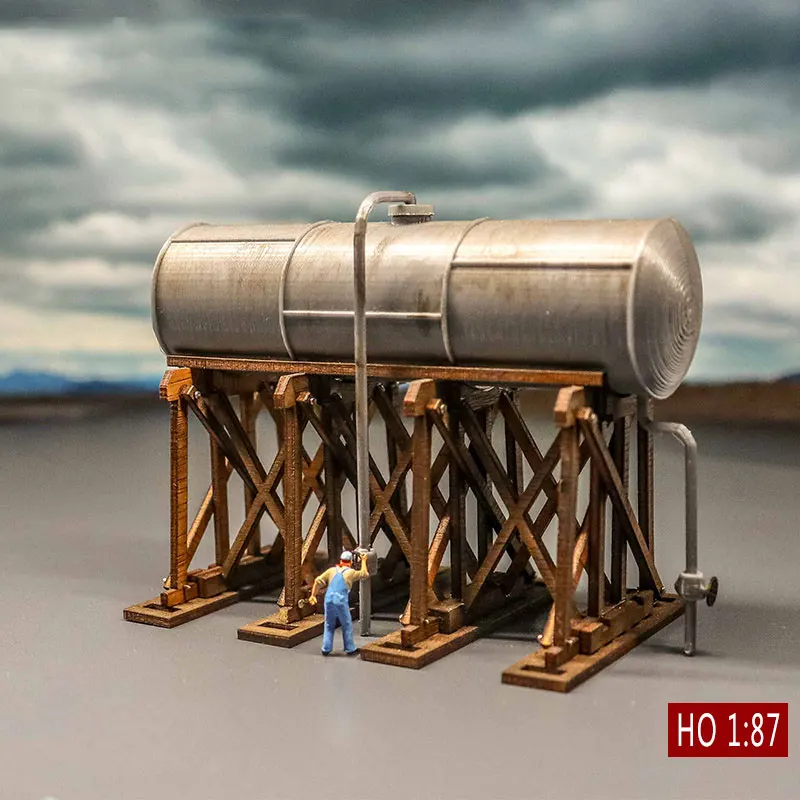 1/87 HO Scale Building Model Factoty Oil Tank Model Train Scene Miniature Collection Sand Table Landscape Assemble Model Toys - Image 4