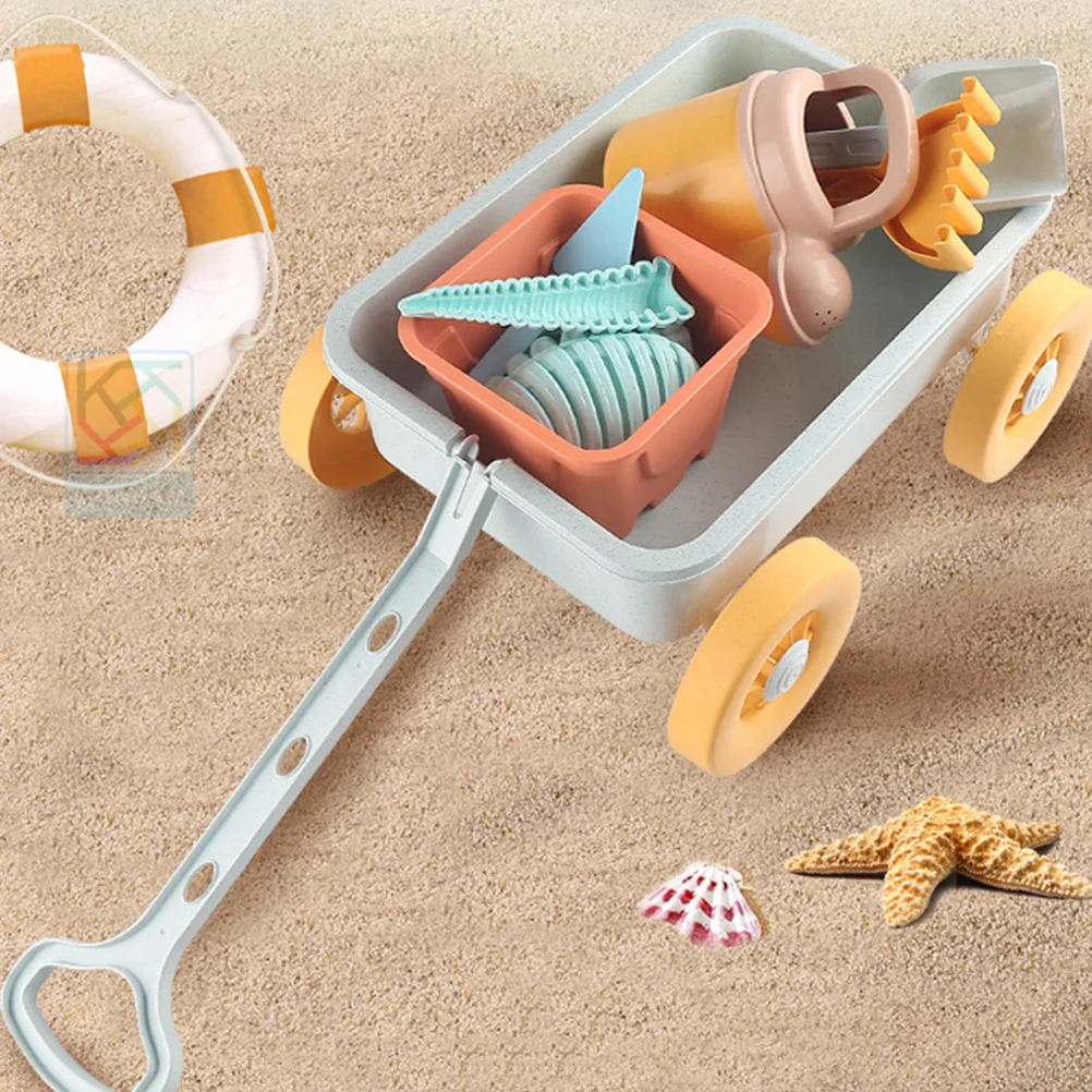 Pull Car Toy Toys for Toddlers Sliding Trolley Summer Sand Beach Castle Building Children Plastic Seaside Construction 5