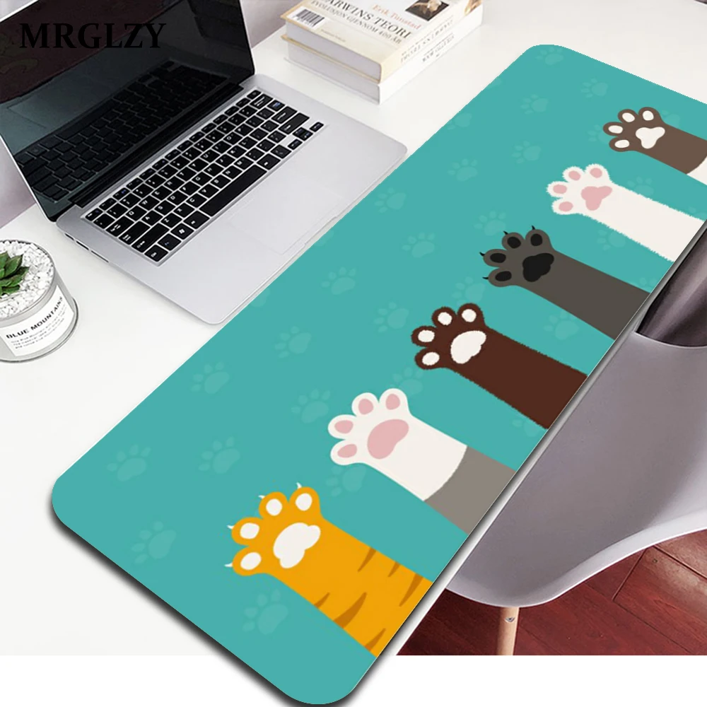 Mousepad para jogos personalizado, gato grama caminhar, grosso curiosidade,  observe 53461 base de borracha antiderrapante