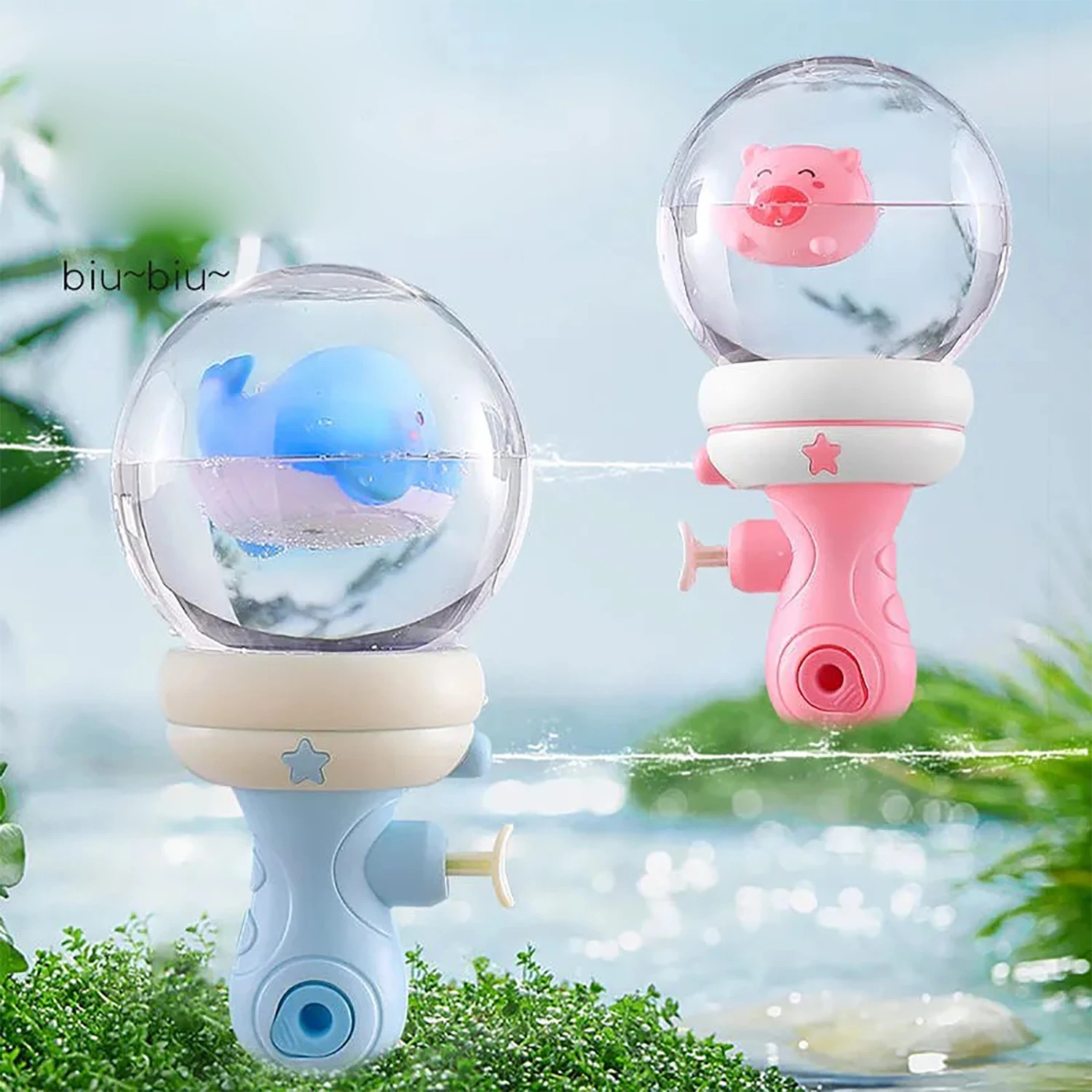 Playing with water spray gun, children's glowing water gun in summer, press water gun, indoor and outdoor interaction 5