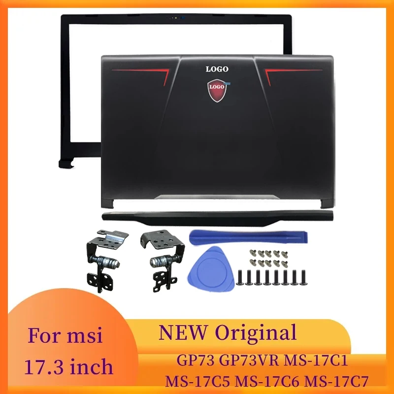 para Msi Gp73 Gp73vr Ms17c1 Ms-17c5 Ms-17c6 Ms-17c7 Portátil Lcd Capa Traseira Moldura Dianteira Dobradiças Capa Portátil Quadro Case Novo
