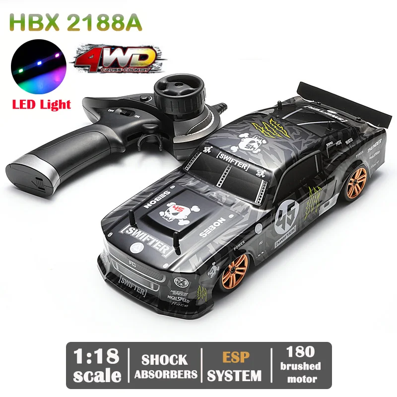 

HBX 2188A 1/18 4-wheel Drive RC Car Professional Adult Drift Model Car High-speed Charging Children Remote Control GTR Racing Ca