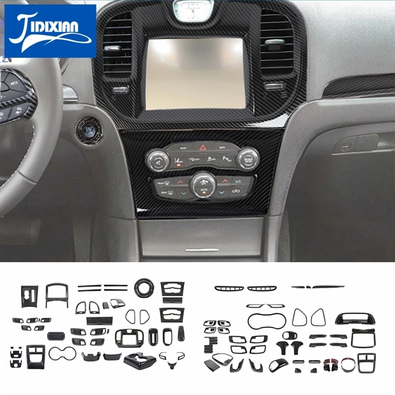 JIDIXIAN Car Interior Decoration Cover for Chrysler 300C 2010-2023 Car  Carbon Fiber Grain Accessories
