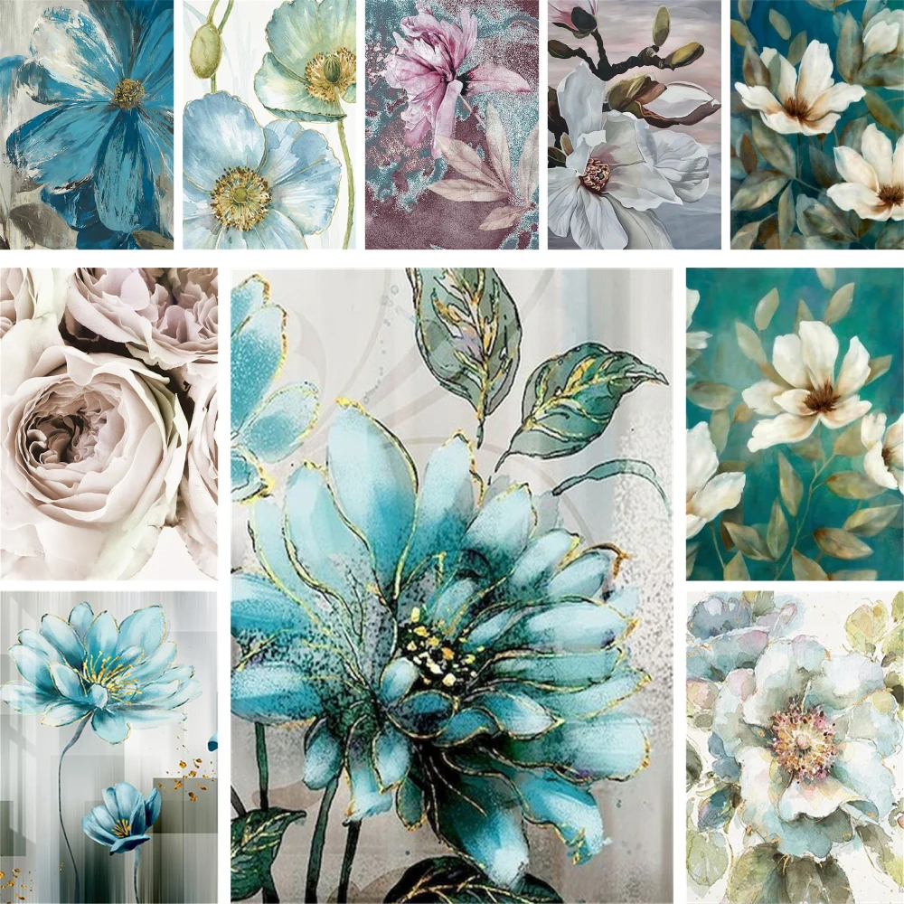 Blumen Kunst Gedruckt Leinwand Kreuz Stich Stickerei Set DMC Fäden Malerei Handarbeiten Handgemachte Nähen Schmuck Verkäufe Großhandel – Detail 11