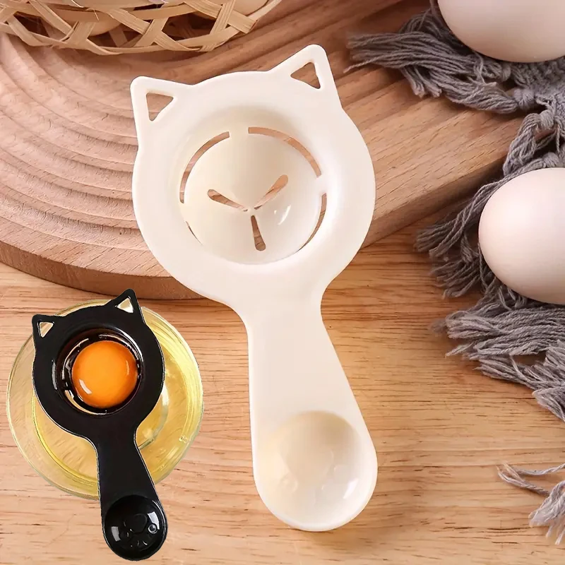 2 in 1 Cute Cartoon Cat Egg Separator & Measuring Cup Easy Yolk & White Filter for Baking and Cooking, Perfect Kitchen Gadget