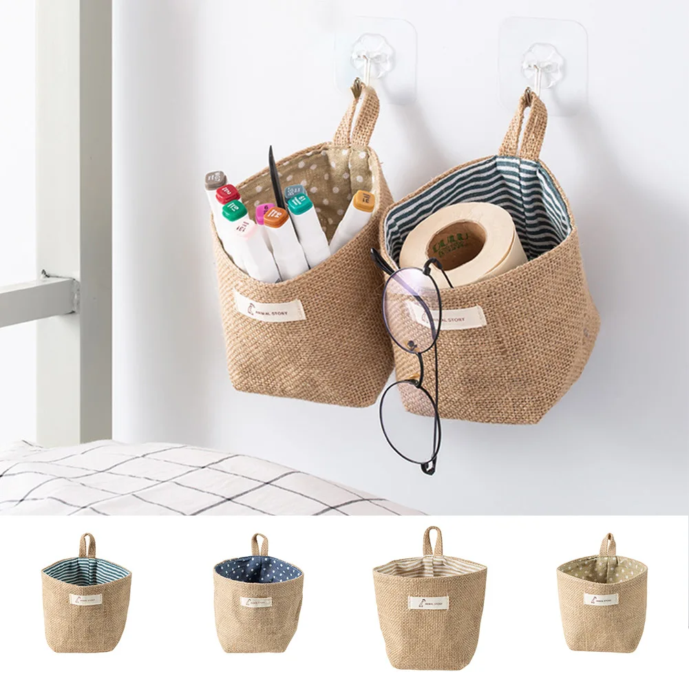 

Fabric Storage Bag Wall Mounted Organizer Hanging Bag Closet Toy Box Container Organizer Kitchen Home Sundries Pocket Basket