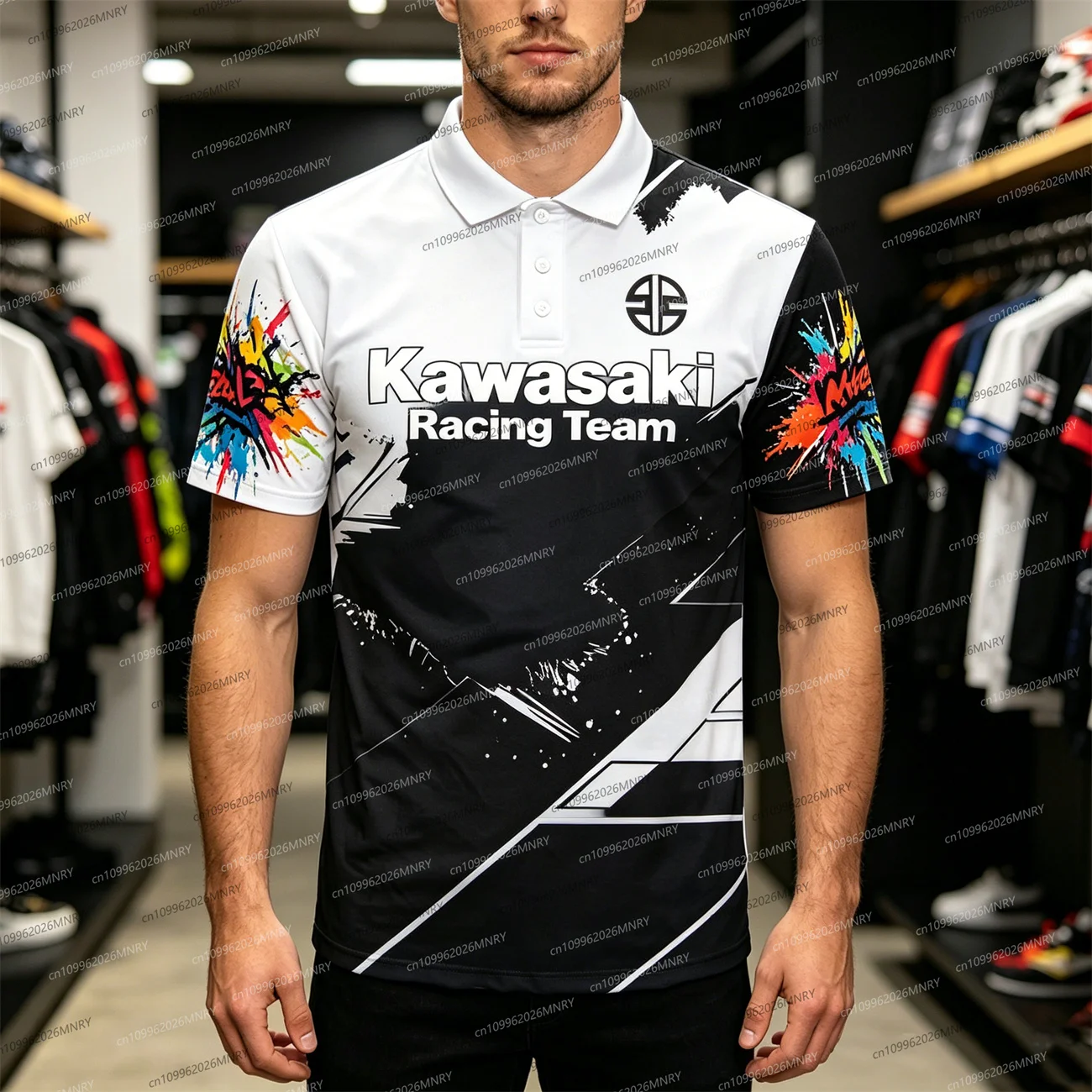 Kawasaki TShirt Riding Sunscreen 빠른 건조 땀 남성 폴로 셔츠 3d 프린트 여성 티셔츠 여름 남성용 오토바이 티셔츠