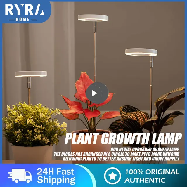 Full Spectrum Annular LED Plant Light Small Growth Light USB Suitable for Indoor Plant Potted Succulent Fish Tank Phyto Light