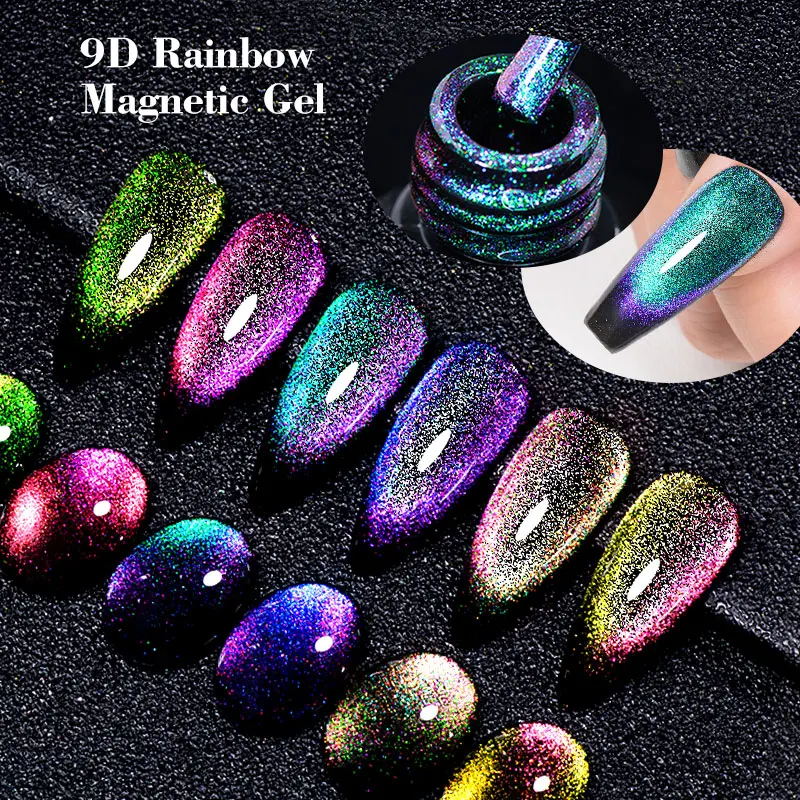 

Mtssii 7ml 9D Rainbow Glitter Cat Magnetic Gel Nail Polish Holographic Snowlight Semi Permanent Soak Off Sparkling Nail Varnish