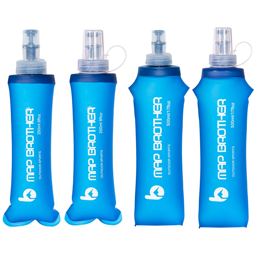 

250/500ML Outdoor Sport Portable Water Cup Camping Running Bicycle Soft Water Bottle Folding TPU Soft Flask Water Bag BPA Free
