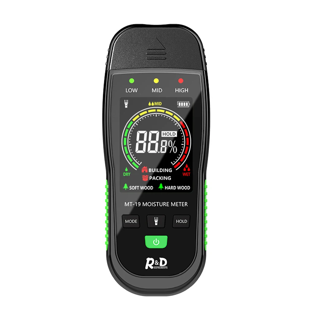 Digital 2 Pins Moisture Meter Backlit LCD Screen Concrete Brick Detector Portable Damp Meter For Walls Firewood Drywall Concrete