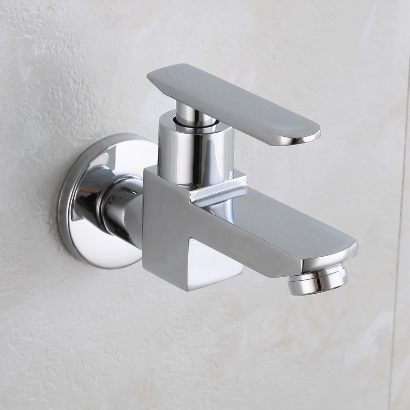 Gun gray mop pool faucet household balcony bathroom single cooling quick opening outdoor extended faucet splash proof black bathroom faucet water tap faucet