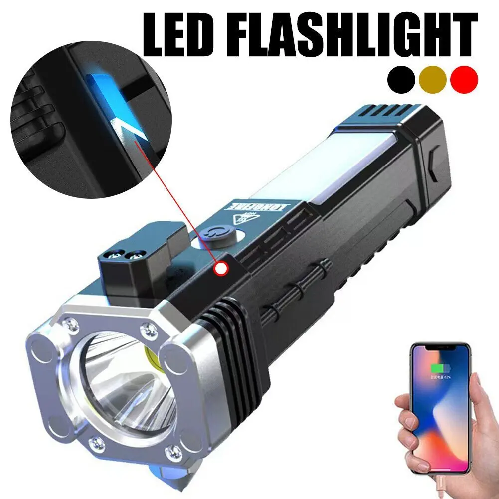 Super Bright Rechargeable LED Handheld Flashlight Waterproof Zoomable Flashlight Tactical Spotlight Floodling Torch For Camping