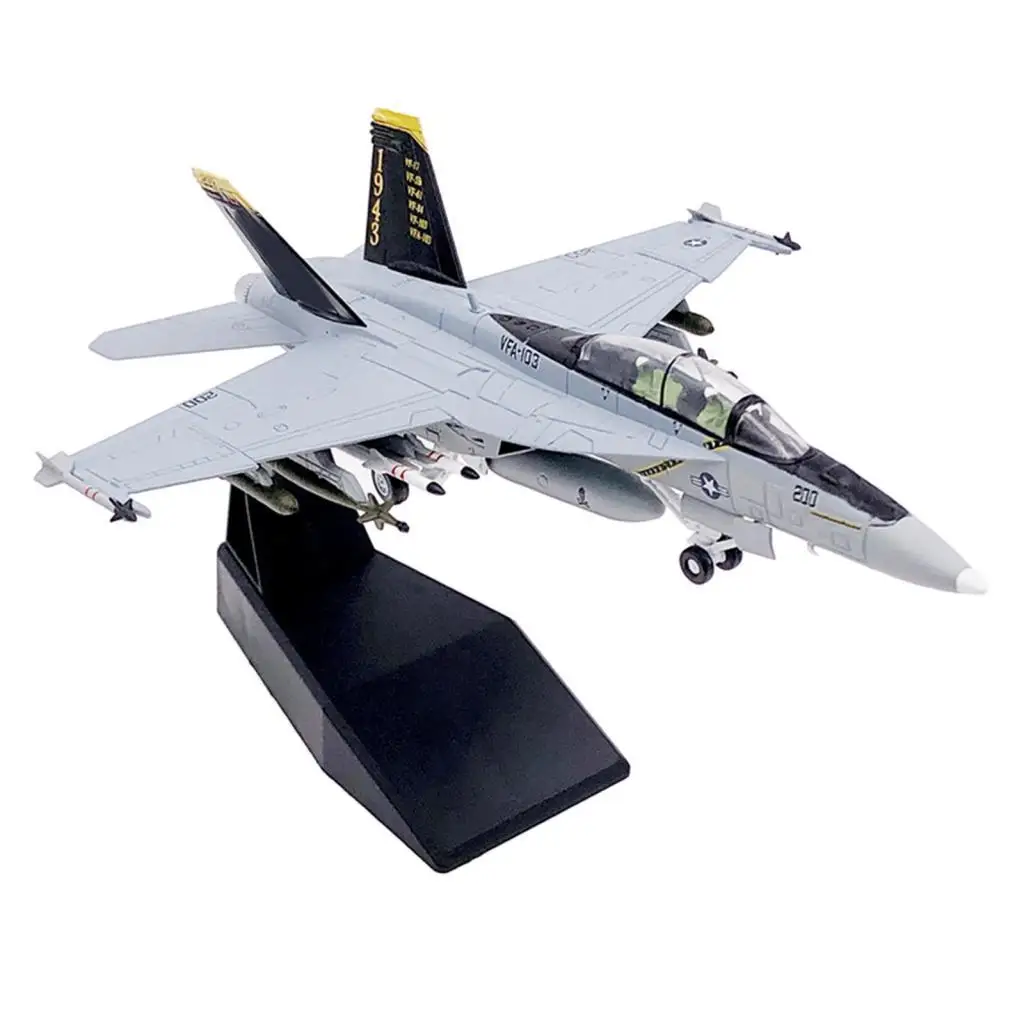 1/100 FA-18F Alloy Fighter Aircraft Airplane Model with Stand Base Plane Figure Home Office Living Room Decor