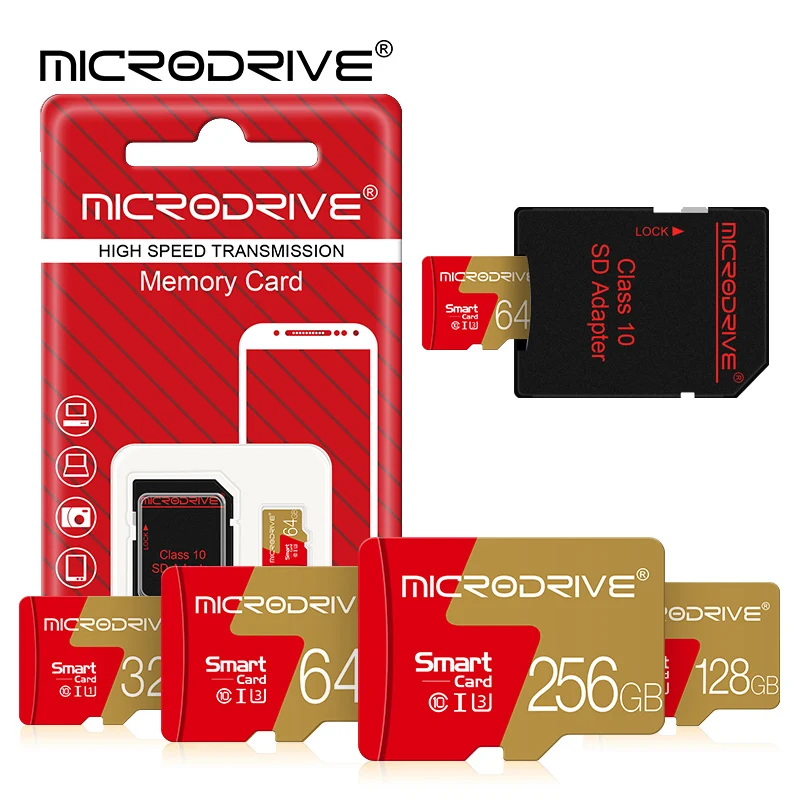 클래스 10 마이크로 TF SD 카드, 256GB 128GB SD/TF 플래시 메모..