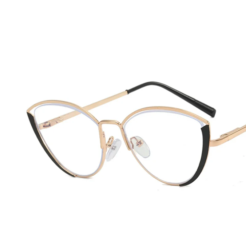 Triangular Cat Eyes Cutout Frame Clear Lens Glasses Oval Simple Myopia Nerd Spectacles Degree -0.5 -1.0 -2.0 -3.0 -4.0 to -6.0 5