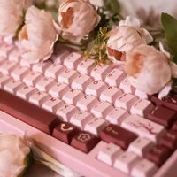 142 Keys Spring Peach Keycap Cherry Profile DYE Subbed PBT Full Sets With ISO Enter Personality Shift For Mechanical Keyboard - Image 5
