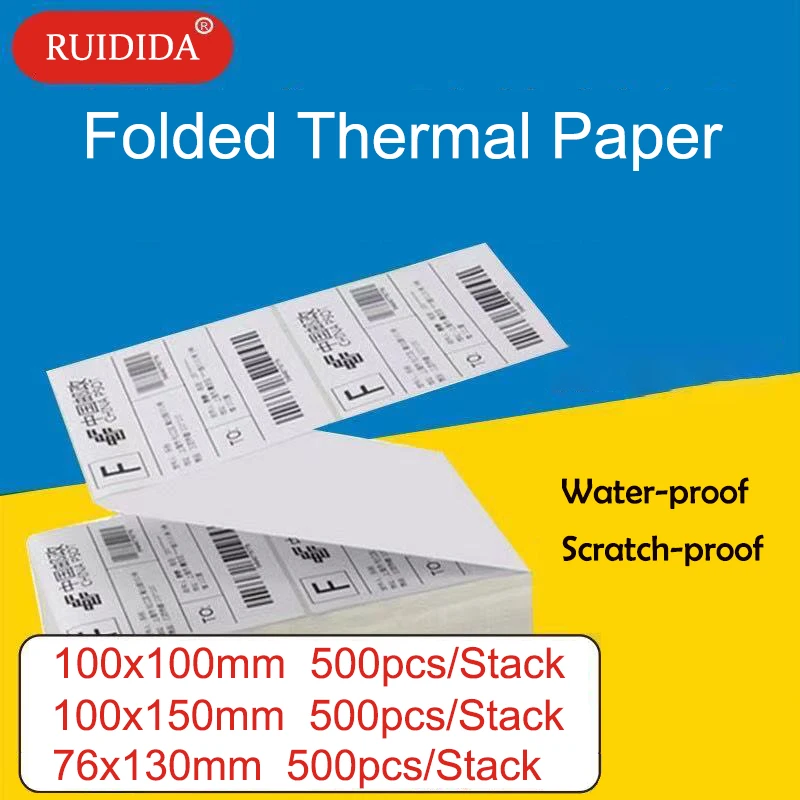 Folded Thermal Paper Water proof Shipping Label Thermal Label Express