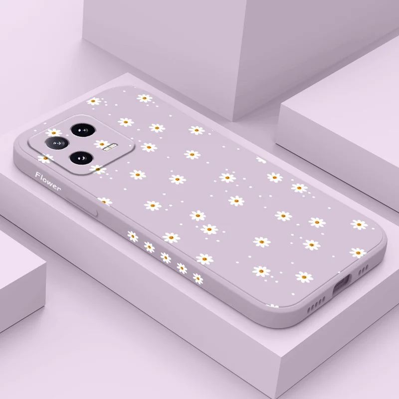 Floral Daisies Liquid Silicone Phone Case Cover
