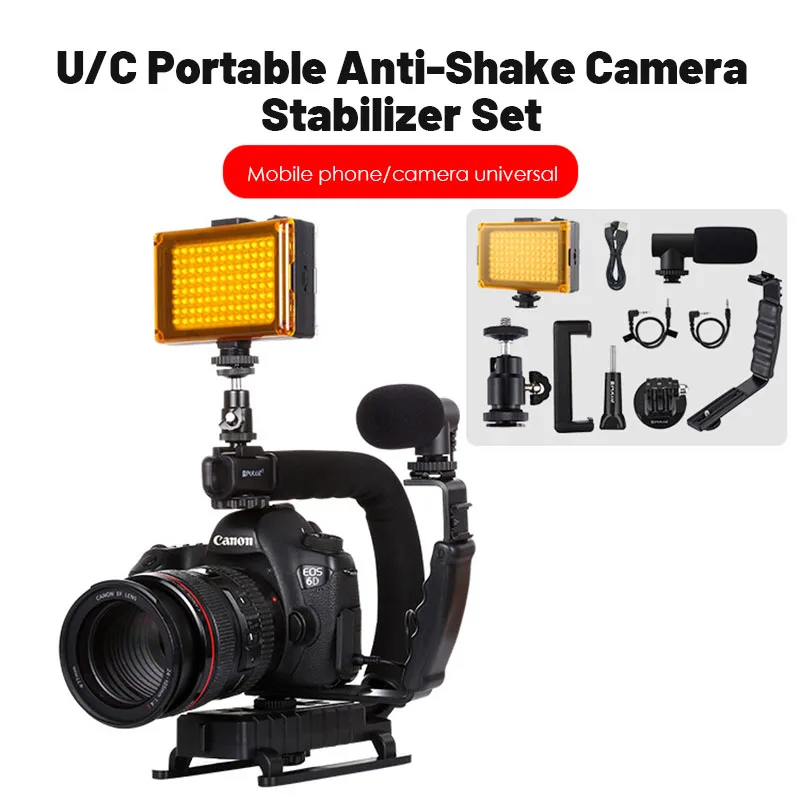 

U-Shaped Dv Portable C-Shaped Frame Low Frame with Microphone L-Bracket Fill Light Mini Led Camera Light Photography Accessories