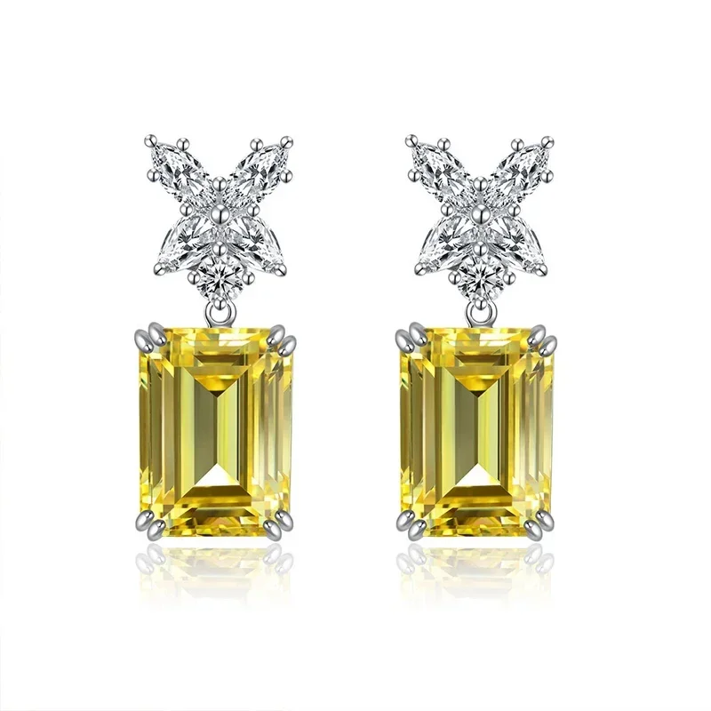 

Versatile Vintage Sterling Silver Jade Cut Moissanite Gemstone Pendant Earrings with Exquisite Jewelry