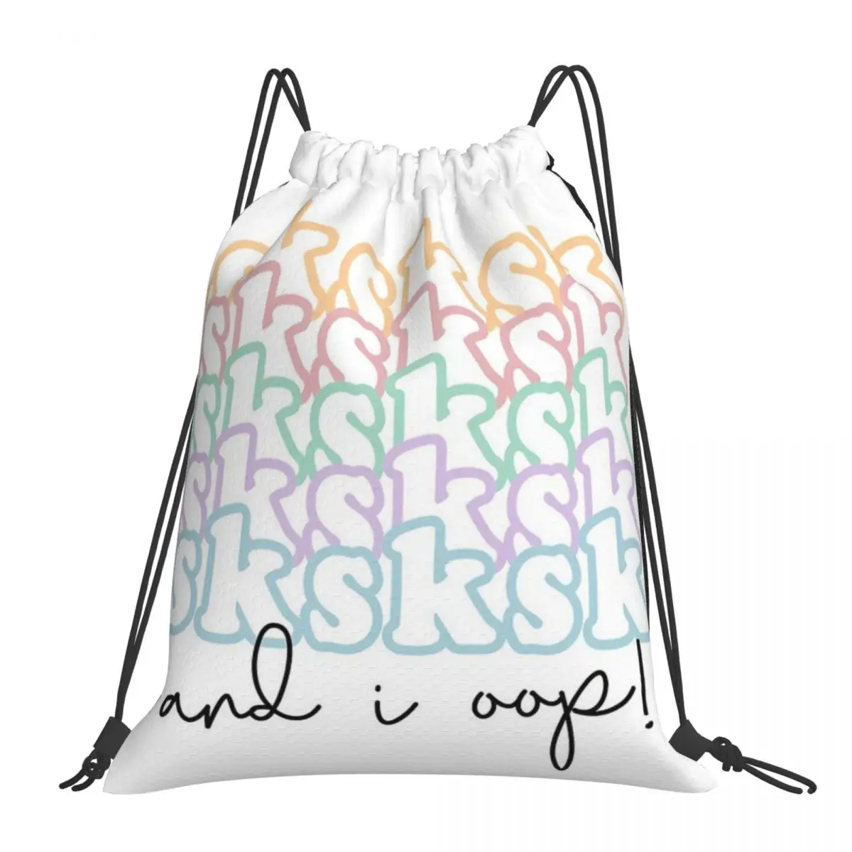 

SKSKSK And I Oop, VSCO Girl Backpacks Casual Portable Drawstring Bags Drawstring Bundle Pocket Storage Bag Book Bags For Travel