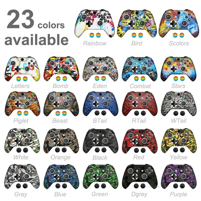 For Xbox One X/Slim Controller Gamepad Silicone Cover Rubber Skin