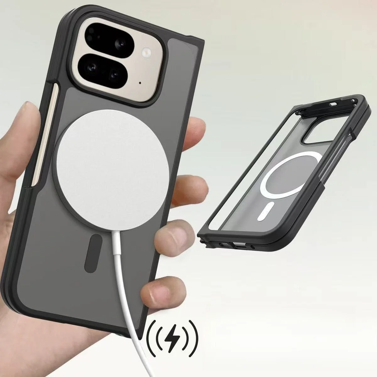 Stylish Magnetic Frosted Skin-Friendly Shockproof Case with Soft Border and Acrylic Cover