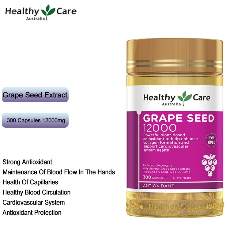 Healthy Care Grape Seed Opc 12000mg 300caps Antioxidant Support Women
