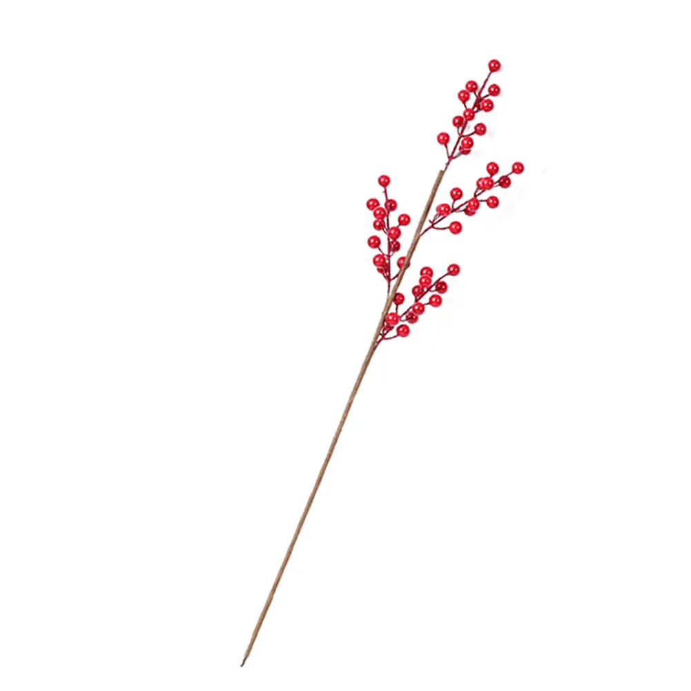 

1 Bunch Artificial Berries Simulated Holly Fortune Fruit Fake Flower Red Berry Bouquet For New Year Festival Home Decoration