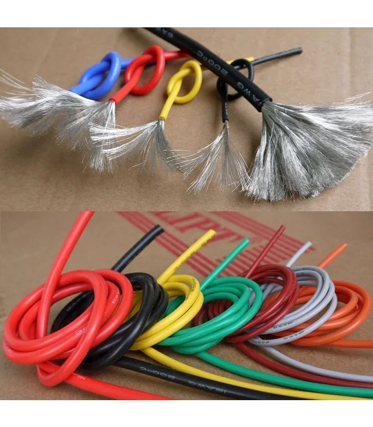 Description Picture 6 of item1M/5M Heat-resistant cable 30 28 26 24 22 20 18 16 15 14 13 12 10 AWG Ultra Soft Silicone Wire High Temperature Flexible Copper