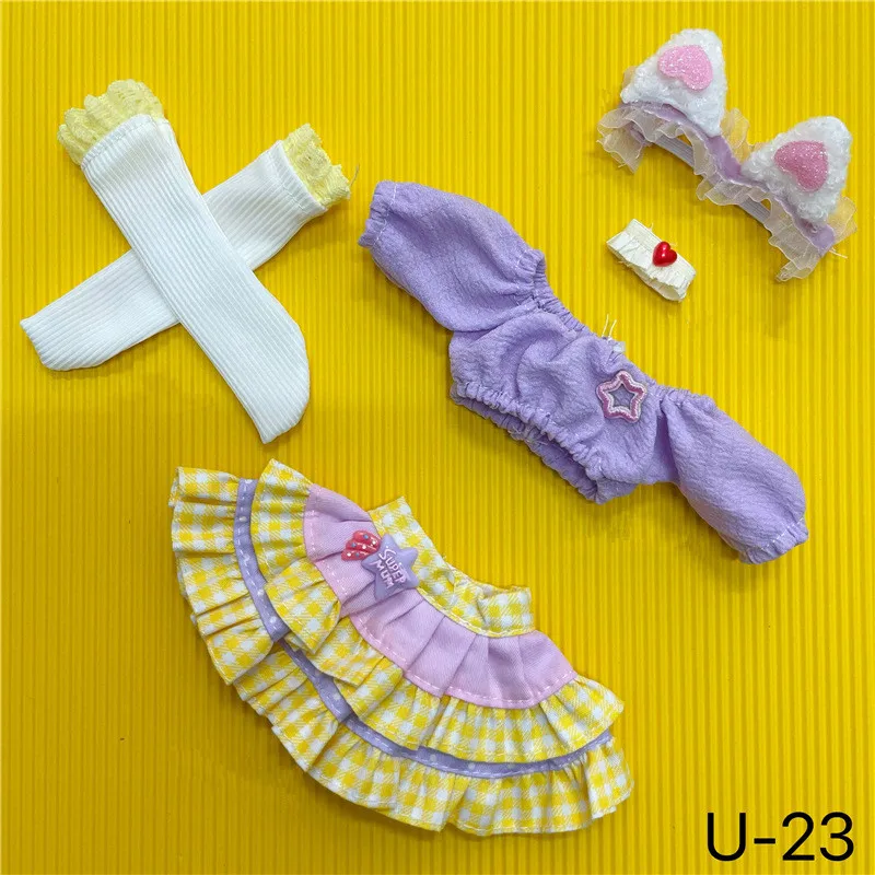 

30cm Doll Clothes Fashion Casual Accessories Set Girl Dress for 1/6 BJD Fat Doll Dress Gift Dress Up DIY Clothes Accessories