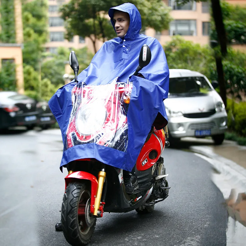 

Electric car raincoat for adults Thickened motorcycle raincoat poncho rainstorm proof one-piece double raincoat
