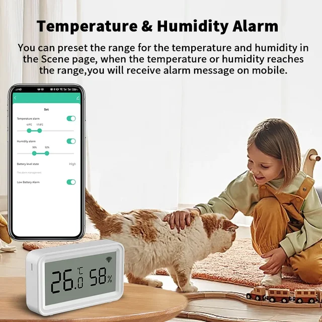 New Tuya Sensor WiFi Smart Temperature and Sensor Humidity Sensor Smart Home Work With Tuya Smart Life Google Home Assistant 4