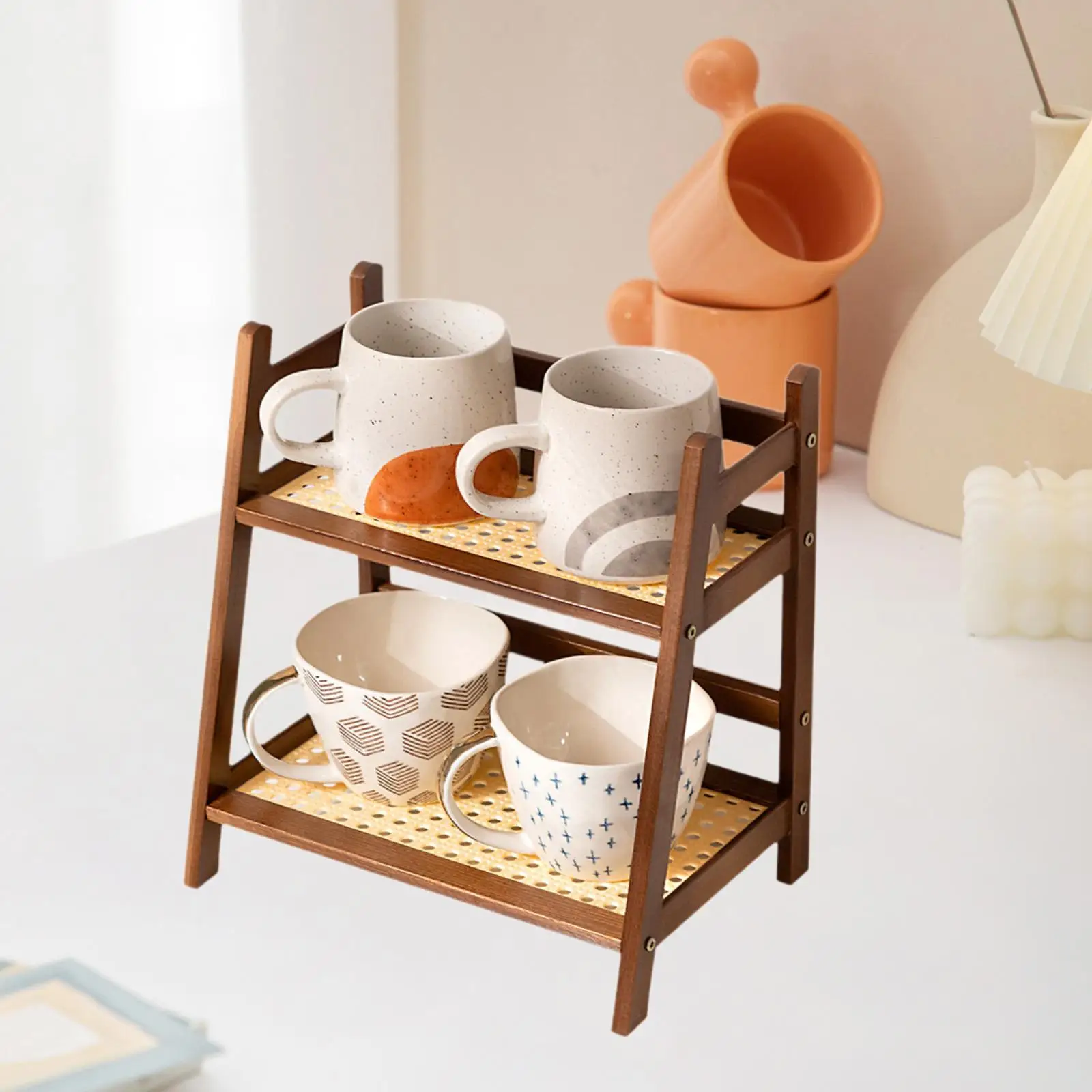Coffee Cup Stand 2 Layer Minimalist Space Saving Bathroom Coffee Cup Holder 4