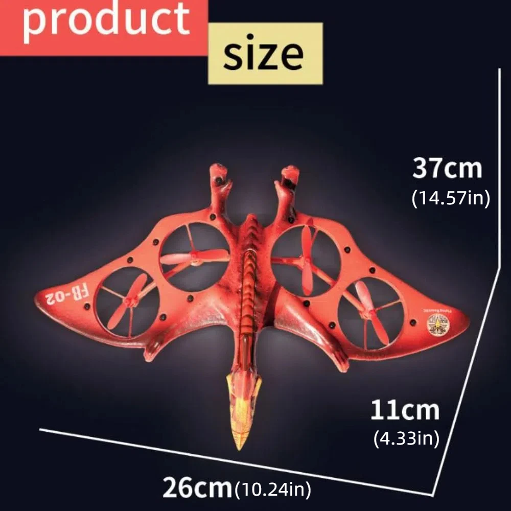 EPP Foam Flame Pterosaur Remote Control Aircraft RC Drones Gravity Sensing Remote Control Foam Fighter with Light Durable