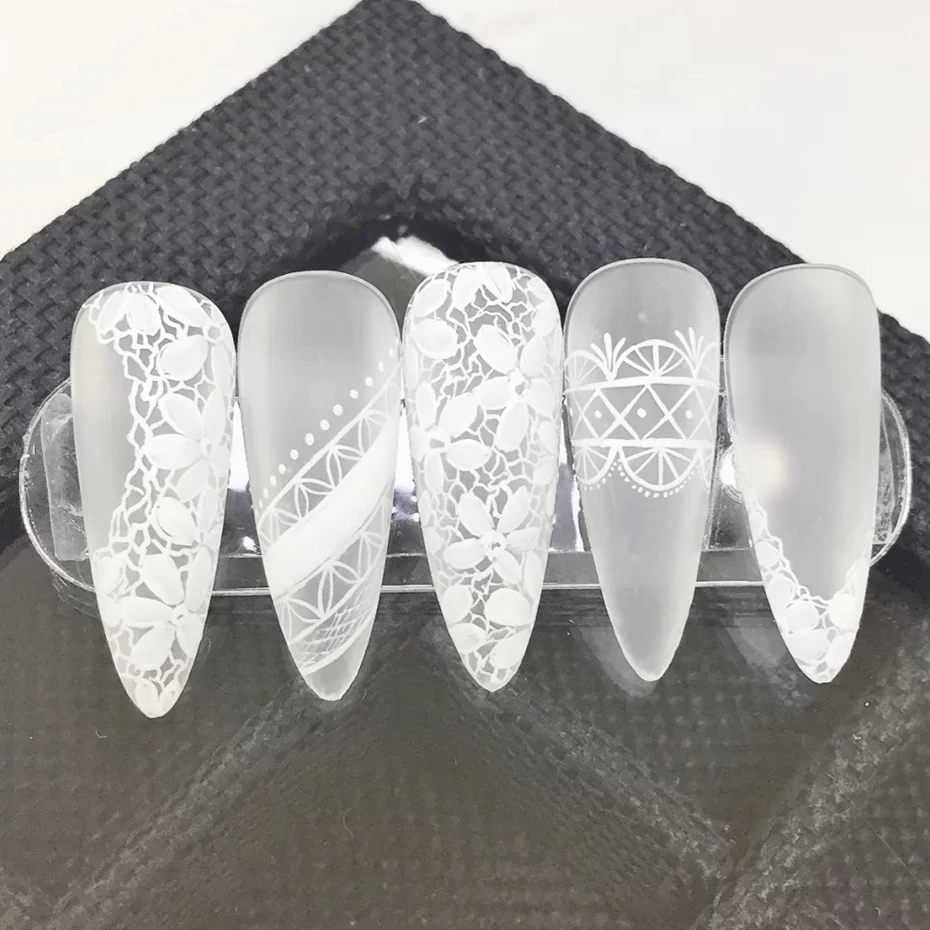 4pcs Nail Art Stamping Plate Flower Lace Patterns Image Stencil Stamper Gradient Nail Brush Set Template Tools nail art tools