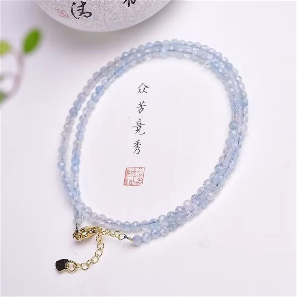 

Natural Stone 3mm Faceted Amazonite Stone Jasper Bead Necklace Women in Choker Necklaces Noble Leisure Evening Party Jewelry