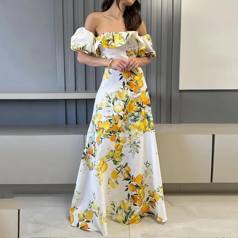 Vestido de falda circular con hombros descubiertos y bolsillos Tahití Tallas Grandes main image 1