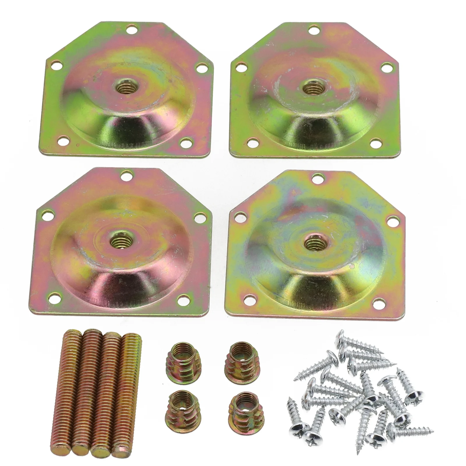 4pcs 각진 나무 다리 고정 플레이트 브래킷 가구 테이블 피트 세트 3cm-4cm 단단한 나무 다리 연결에 대 한 나사