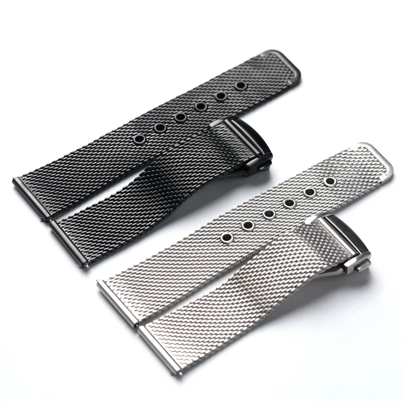 

For Milano strap collapsible buckle 20MM 22MM316L stainless steel breathable stainless steel fit Haima VS300 watch chain