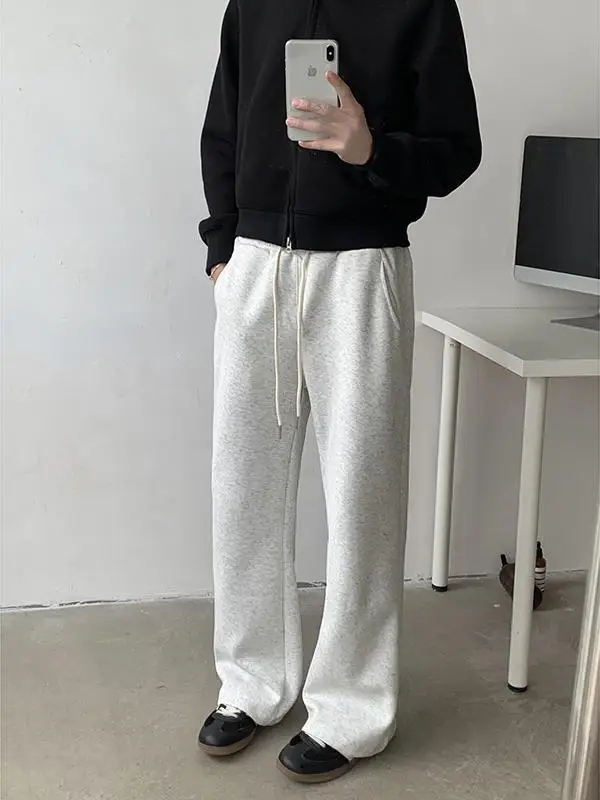 Loose Straight Leg Casual Pants for Men Spring 2025 New Sle Spor Youthful Long Trousers Anti-Wrinkle Easy Care Daily Wear
