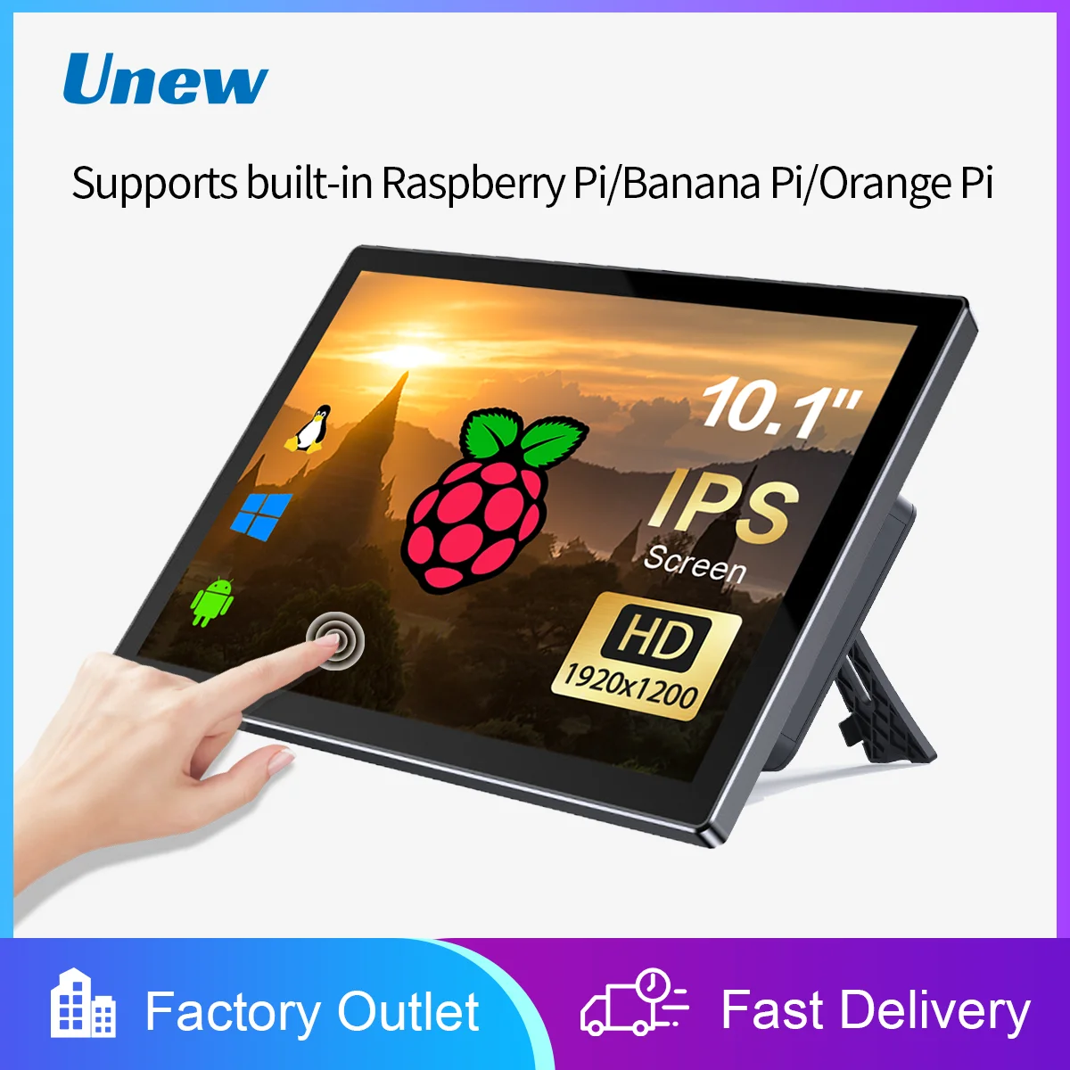 モニターディスプレイHDLCD10.1インチAV入力100-240Vスピーカー せわしなく