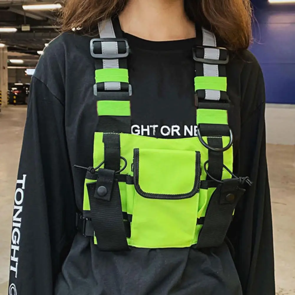 Fashion Chest Bag Magic Sticker Unisex Vest Bag Magic Sticker Large Capacity Chest chest bag