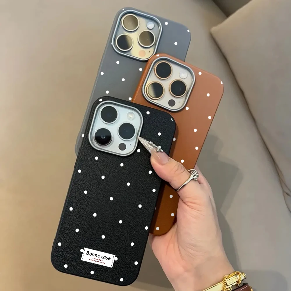 White Polka Dots Design Shockproof Soft Phone Case
