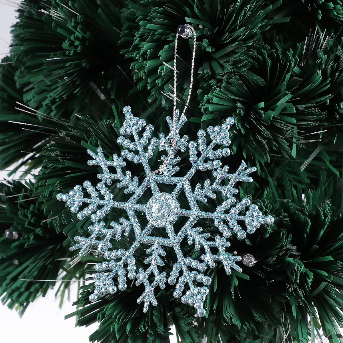 

10/16cm Christmas Fake Snowflakes Xmas Tree Hanging Ornament Glitter Snow Flake Ice Winter New Year Party Decoration