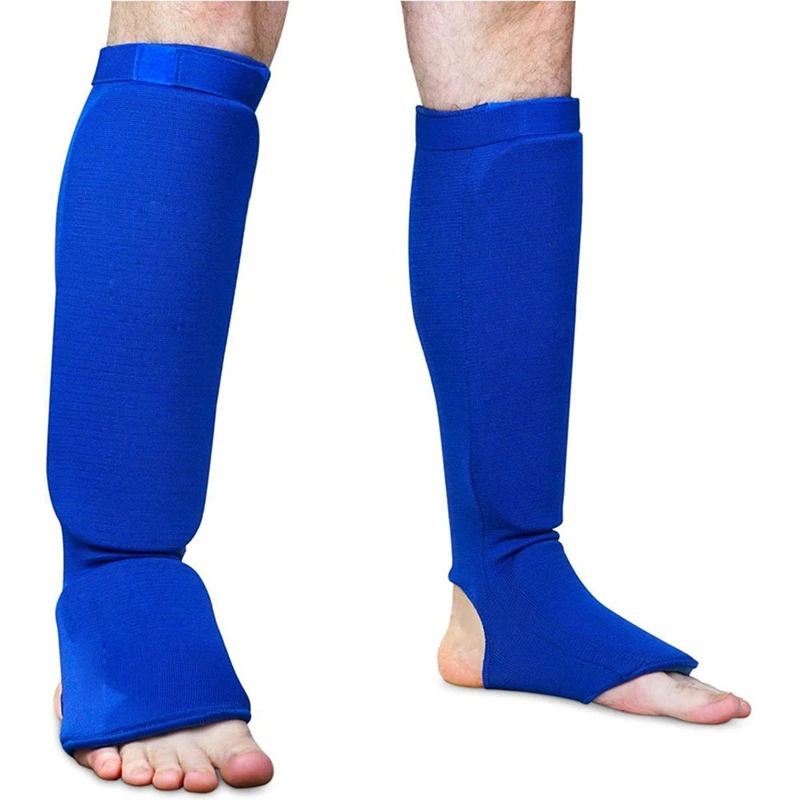 Blue Karate Protective Gear Boxing Training Shin Guards Taekwondo Sanda Fighting Shin Guards And Instep