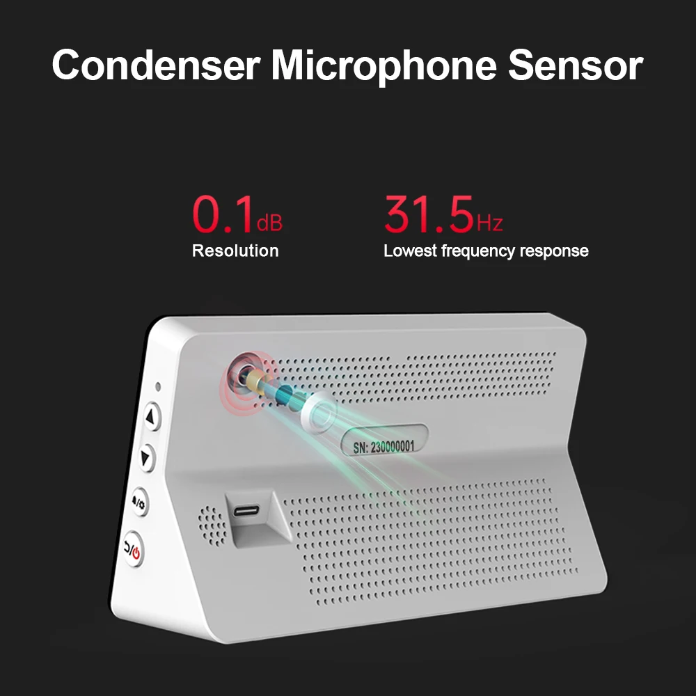SNDWAY Digital Sound Level Meter Temperature Humidity Meter 30~130db Decibel Meter Audio Measuring Instrument 4 in 1 Noise Meter 3